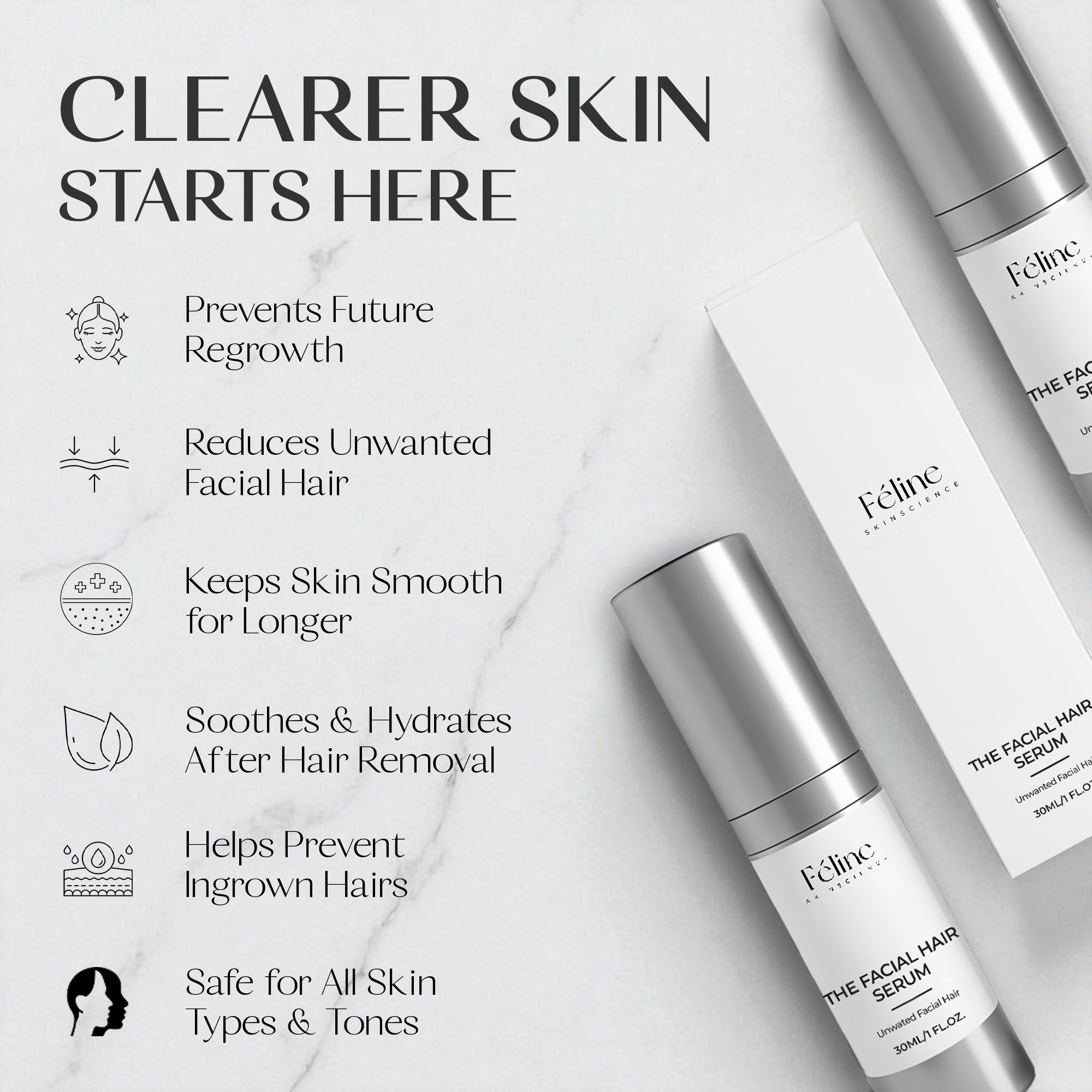 The Facial Hair Serum | 1+1 FREE