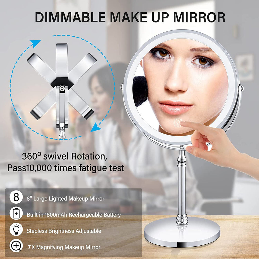 LED Makeup Mirror with Lights & Magnification for Makeup