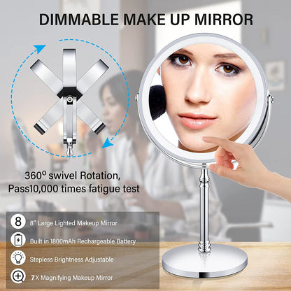 LED Makeup Mirror with Lights & Magnification for Makeup
