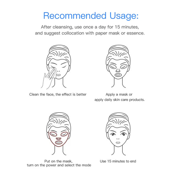 LED Face Mask for Anti Aging, Acne & Skin Rejuvenation