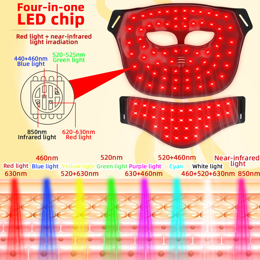 LED Face Mask with 8 Light Therapy Modes for Anti Aging & Acne Treatment