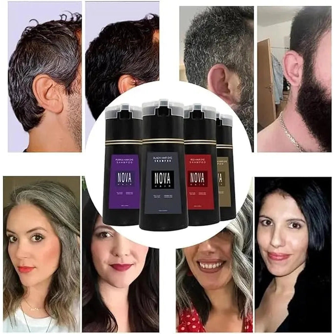 Hair Dye Shampoo for Gray Coverage & No Damage Hair Coloring