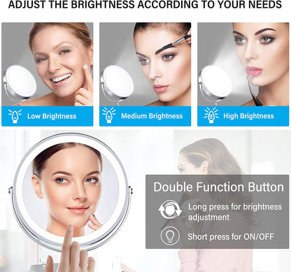 Lighted Vanity Makeup Mirror with 7x Magnification for Precise Application