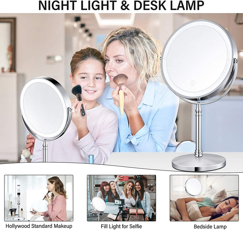 LED Makeup Mirror with Lights & Magnification for Makeup