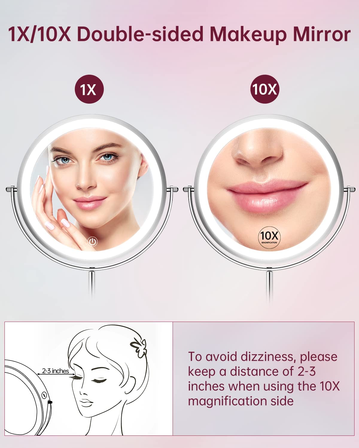 LED Makeup Mirror with Lights & Magnification for Makeup