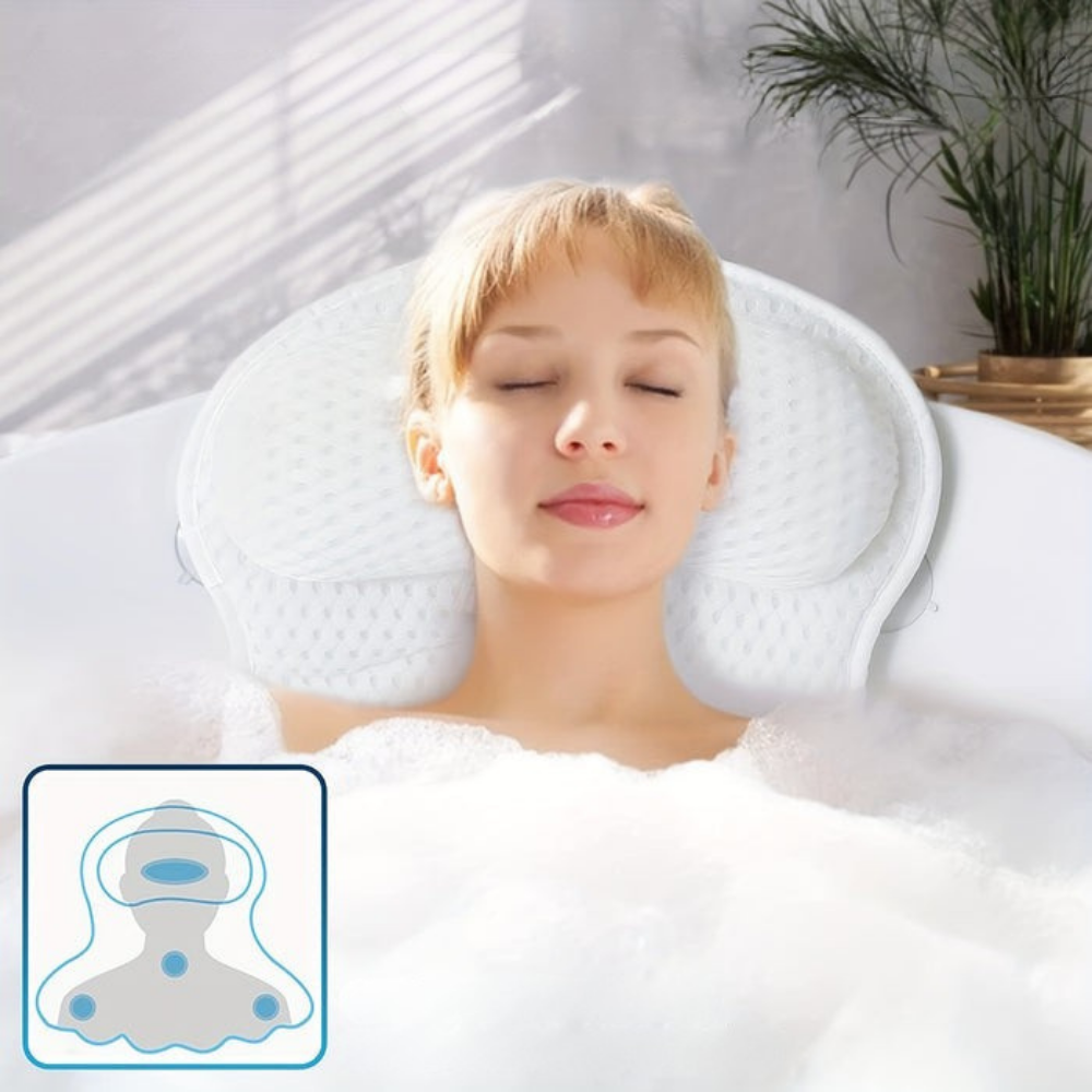 Bath Pillow for Neck & Back Support in Bath or Tub