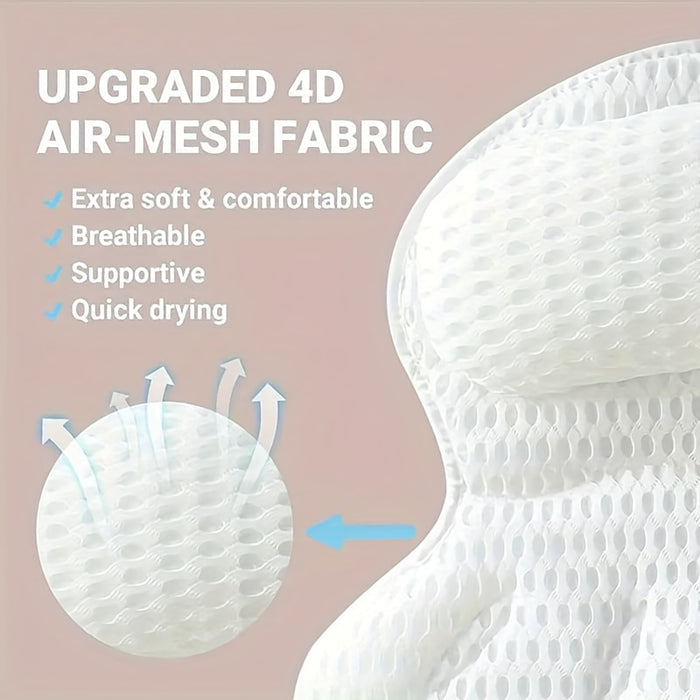 Bath Pillow for Neck & Back Support in Bath or Tub