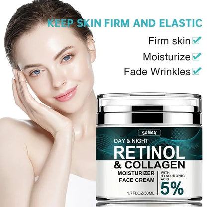 Retinol Face Cream with Collagen & Hyaluronic Acid – Moisturizing & Firming