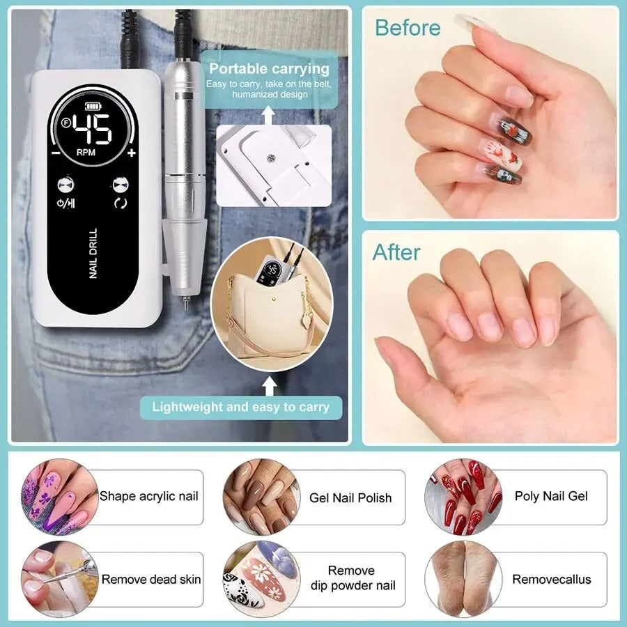 Electric Nail Drill for Gel Nails & Manicure Pedicure