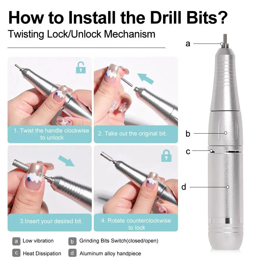 Electric Nail Drill for Gel Nails & Manicure Pedicure